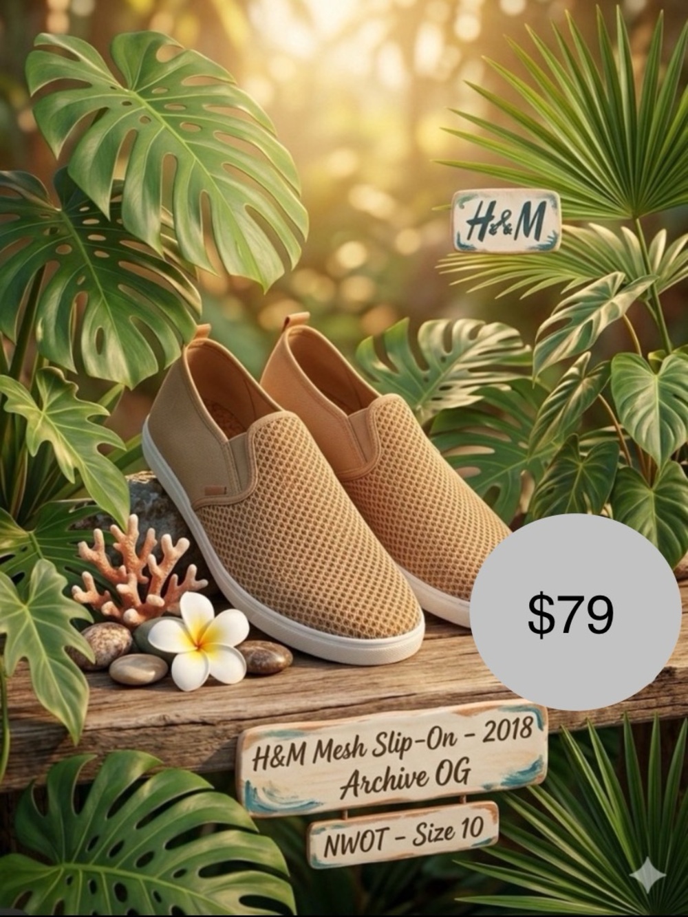 H&M Men's Mesh Slip-On Shoes - Size 10 - Brand NIP